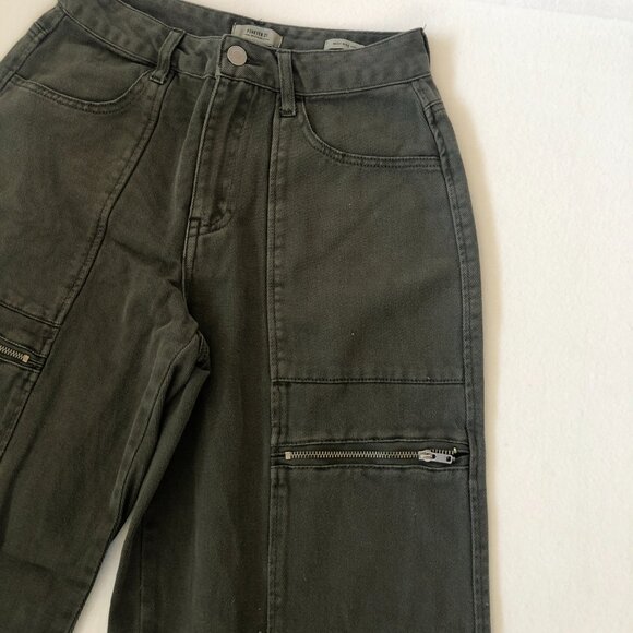 Forever 21 Army Green Wide Leg Jeans Size 25 - Picture 4 of 10